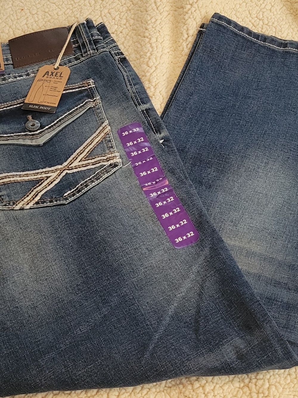 AXEL Brand Men’s Dark Blue Bootcut Jeans 36x32